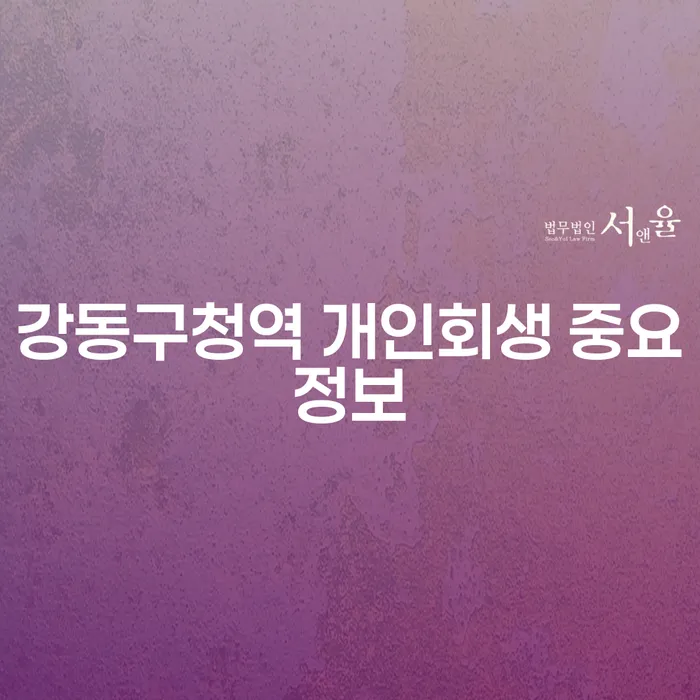 강동구청역 개인회생 중요정보